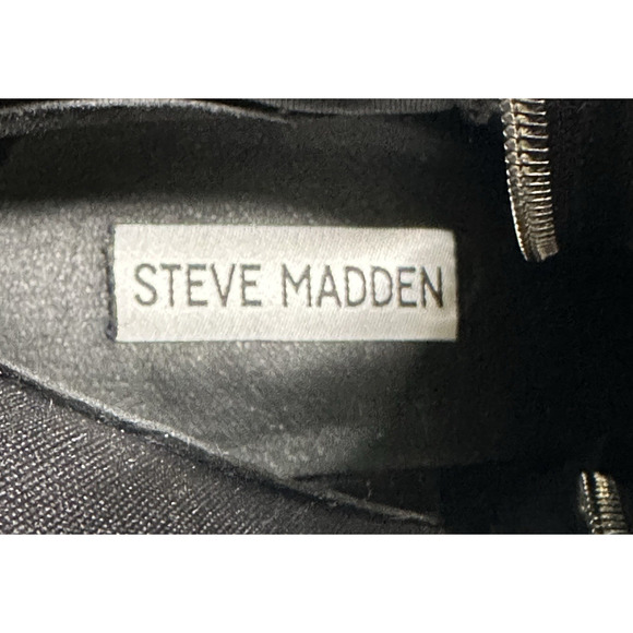 Steve Madden Ruthy Black Leather Ankle Boots Side Zip Womens Size 7.5M New $119 - Picture 10 of 12
